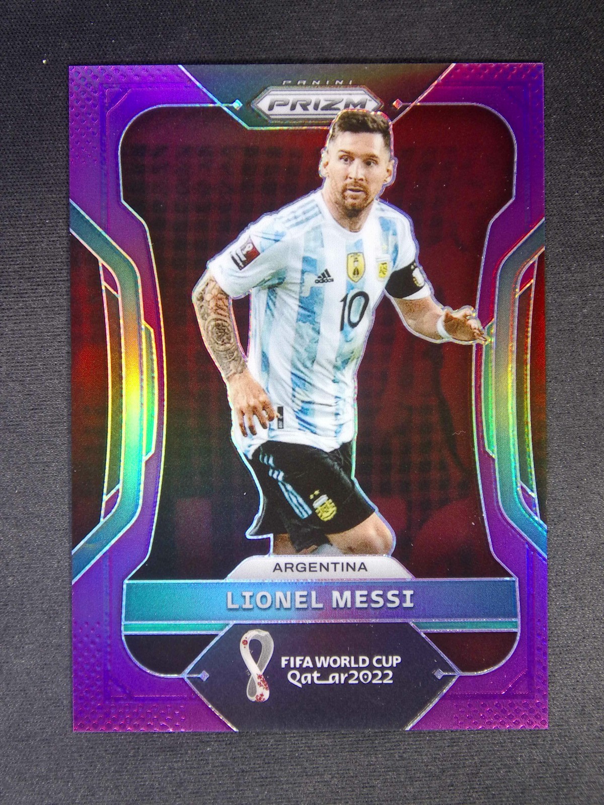 2022 Panini Prizm World Cup Lionel Messi #7 Argentina Purple /199