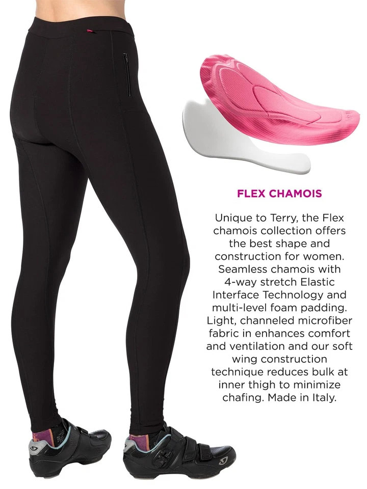 Cycling Padded Bike Pants Womens Coolweather Tight Petite 27" Warm Fleece Leg... - Image 3 of 4