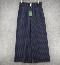 Halara Pinstripe Wide Leg Dress Pants Women Size Medium Regular Blue NEW