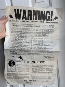 Antique 1910s Teachers Wanted Education Advertising Poster