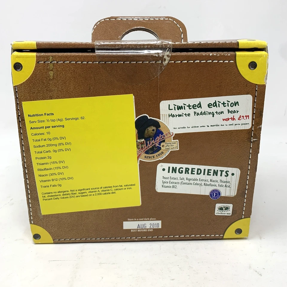 Paddington Bear Suitcase Marmite Limited Edition In Box 5" Blue Coat Red Hat NOS - Image 4 of 4