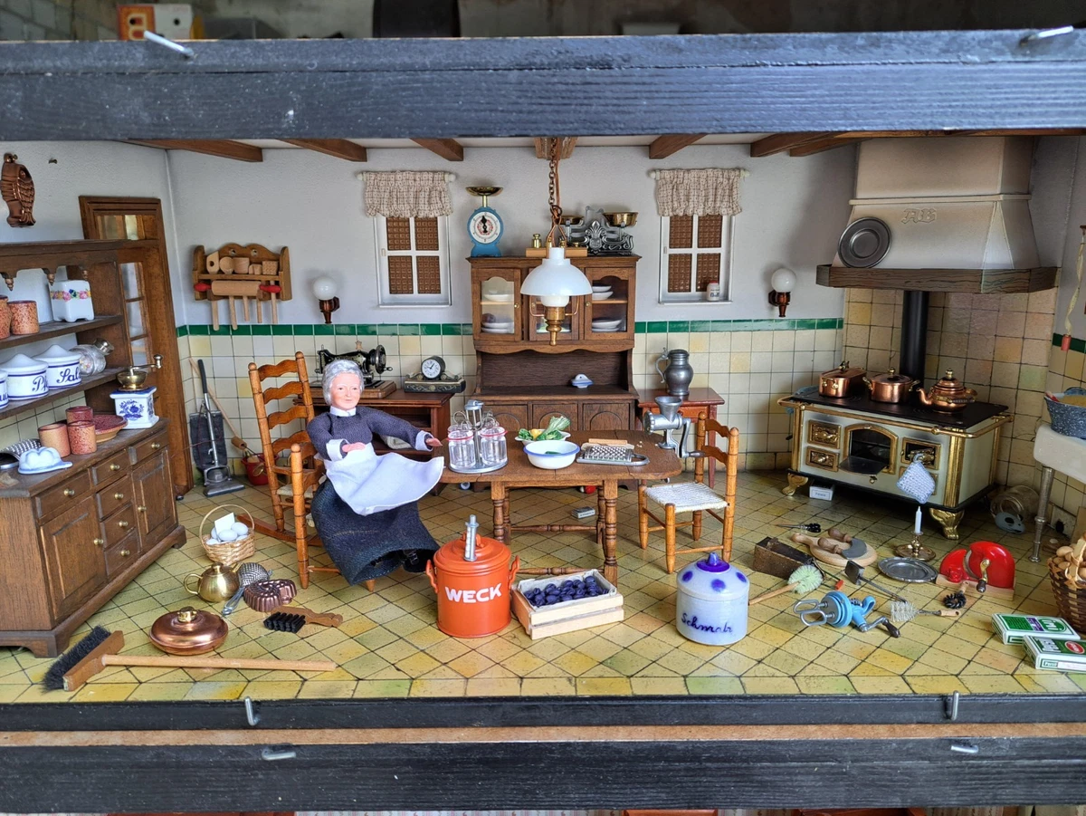 Porte Extérieure Miniature En Bois Pour Maison De Poupée – échelle 1:12, Avec Vitre Et Moulures