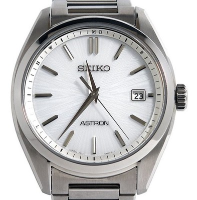 Seiko Astron Origin SBXY029 7B72-0AD0 Solar Radio weißes Zifferblatt Titan...