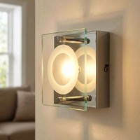 Wandleuchte Lampe Led Schlafzimmerleuchte Chrom Wohnzimmerlampe Glas Satiniert