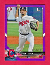 NICK SANDLIN 2018 Topps 1st Bowman Draft PURPLE /250 BD-34 Cleveland Indians