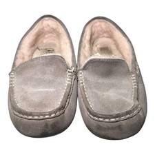 UGG Ansley Suede Shearling Moccasin Slippers Gray Women's Size 9