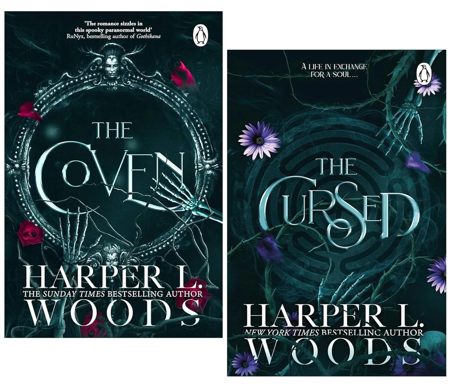 Coven of Bones Series By Harper L. Woods 2 Books Collection Set Coven,Cursed NEW