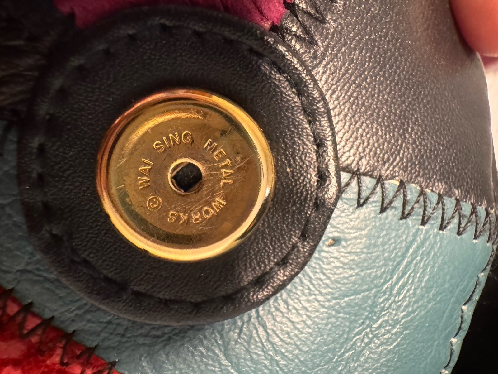 VTG Patchwork Leather Handbag Shoulder Chain Boho… - image 10