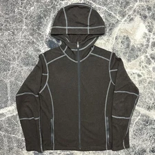 Kuhl Hoodie Mens Small Kashmira Brown Full Zip Fleece Jacket Hiking Outdoors