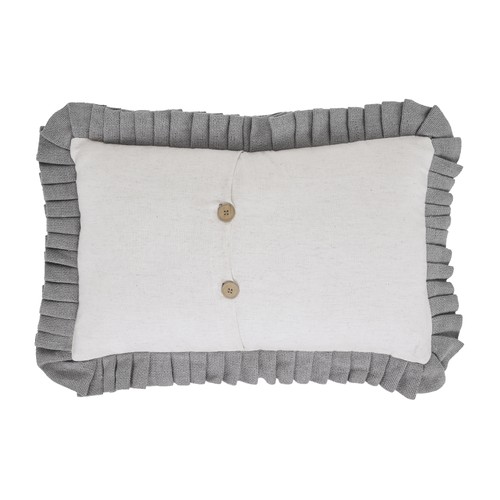 Pillow Embroidered Bee Farmhouse 14x22 Cotton Ruffled Spring Decor VHC Brands - Picture 7 of 7