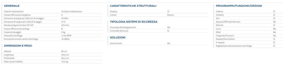 PROMO NOVEMBRE LAVATRICE 9 KG 1400 GR A-10% INVERTER VAPORE HOTPOINT NFR79WIT - Immagine 2 di 2