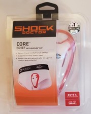 New SHOCK DOCTOR Core Brief with Bioflex Cup Boys S 22-24 / Cup Size S red