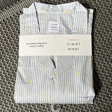 John Lewis Pyjamas Mens Organic Cotton Blue Stripe Size XL rrp £45