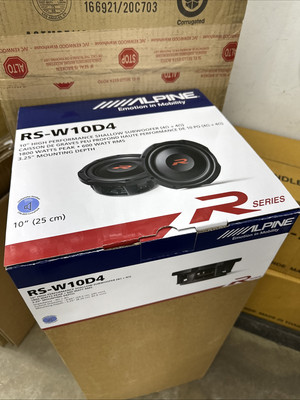 Alpine RS-W10D4 10  600W Car Audio Subwoofer Brand New Sealed Shallow New
