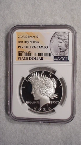 2023 S NGC PF70 UCAM PEACE DOLLAR FIRST DAY OF ISSUE PROOF $1 COIN!