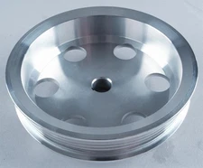 Summit Power Steering Pulley Serpentine 6-Groove Alum Polished .625" Bore Chevy