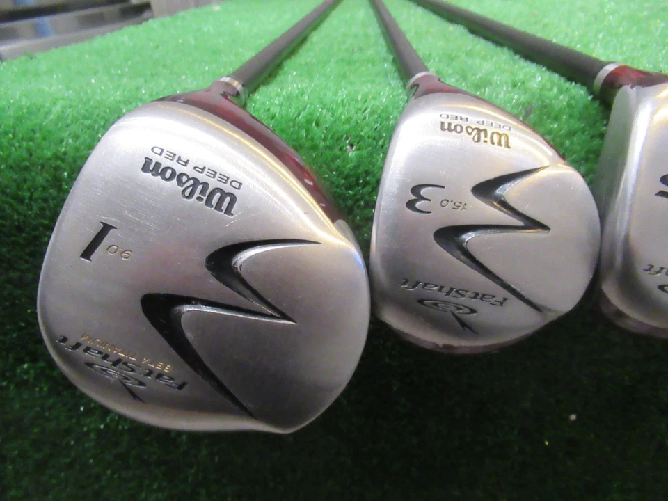 WILSON DEEP RED FAT SHAFT 9* DRIVER 3 & 5 WOOD SET GRAFALLOY REGULAR GRAPHITE RH - Image 2 of 4