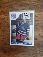 1985-86 Topps Tomas Sandstrom Rookie Card #123; New York Rangers. rookie card picture