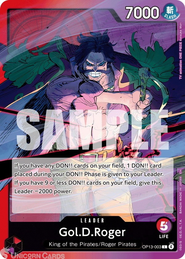OP13-003 Gol.D.Roger : Leader English One Piece TCG Card : OP13: Carrying on His