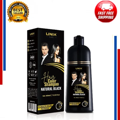 Unik Hair Color Shampoo 400ml Instant Dye, Ammonia-Free, Organic Long-Lasting