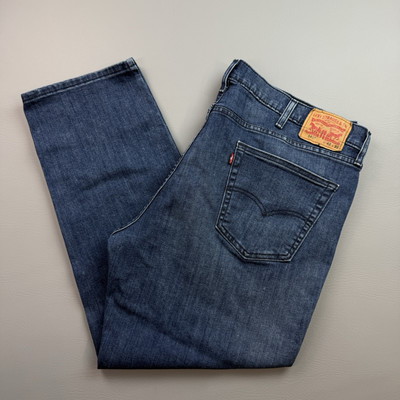 Levis 541 Jeans Mens 42x32 42x30 Dark Wash Denim Athletic Taper Stretch Casual