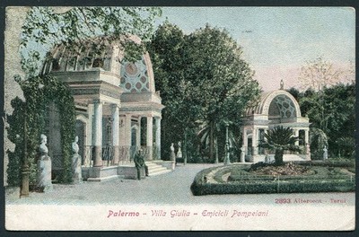 Palermo 1911 Cartolina a colori, Villa Giulia, viaggiata