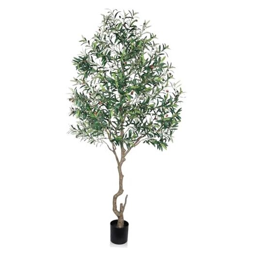 8ft Large Artificial Olive Tree Indoor Faux Silk Plant 7ft 11in