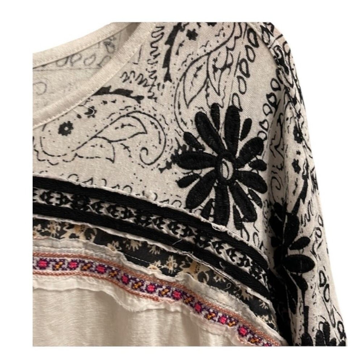 Free People Tripoli Embroidered Tunic Top Women's Size M View 5