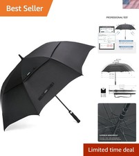 Ultimate 62-Inch Double Canopy Golf Umbrella - Vented  SPF 50 Protection