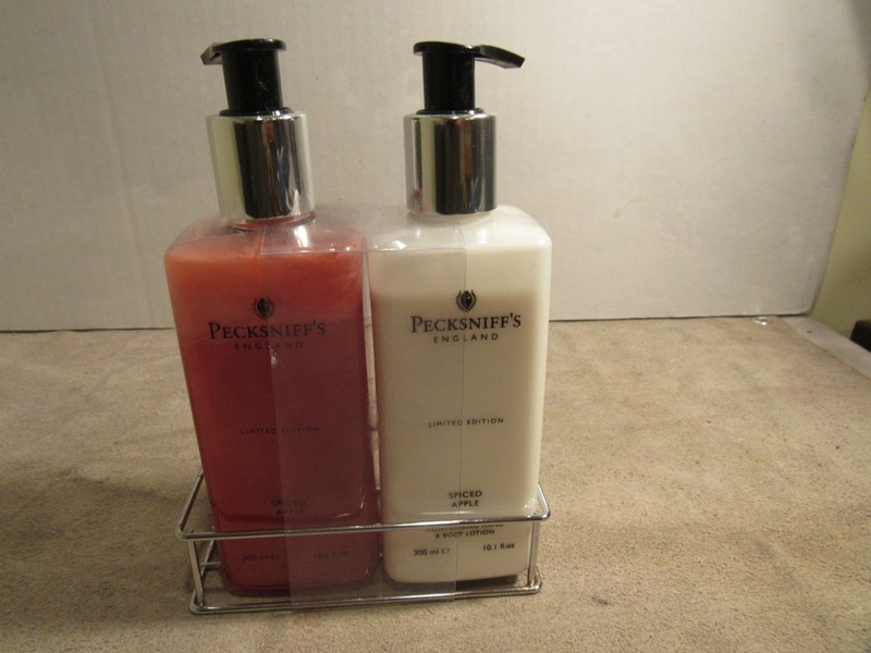 Pecksniff's England Spiced Apple Hand Wash & Hand Body Lotion Set New