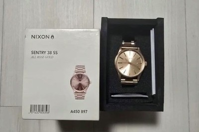 NIXON SENTRY 38 SS Golduhr Edelstahlgehäuse 38mm Goldfarben Neu