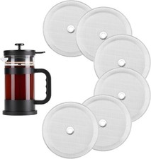 6 Packs French Press Filters Replacements, 4 Inch Premium Stainless Steel French