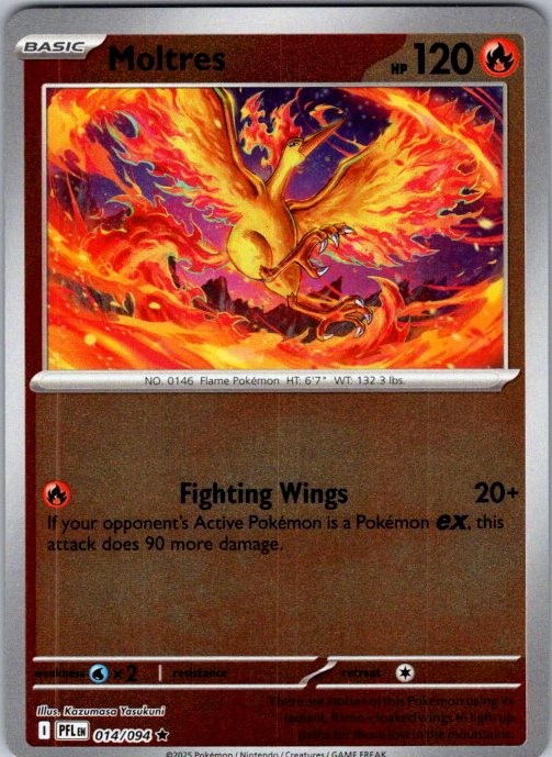 Moltres 014/094 Rare Phantasmal Flames Pokemon Reverse Holo Near Mint
