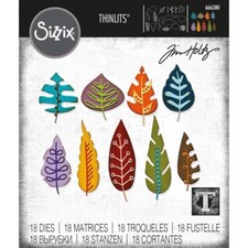 Tim Holtz "ARTSY LEAVES" Autumn Fall Sizzix Thinlits Cutting Dies Halloween 2023