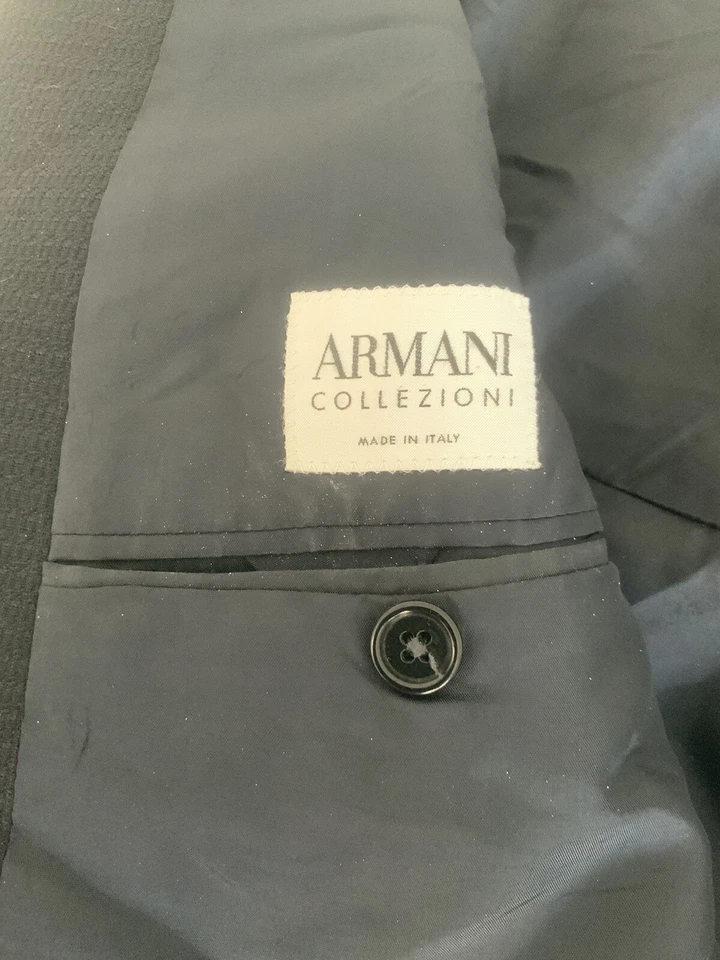 Blazer/abrigo deportivo de lana negro para hombre Armani Collezioni talla 40R Foto 3 de 4