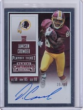 Jamison Crowder 2015 Panini Contenders Playoff Ticket Rc On Card Auto (36/99)