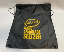 Mike's Hard Lemonade Seltzer drawstring bag backpack gym workout 17" x 14" black