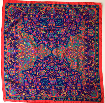 * 1 Ein heller lebendiger Blumendesign 31 Zoll quadratischer Vintage Damen Schal