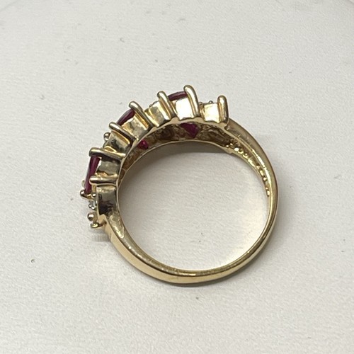 Ross Simons Lab Created Ruby Diamond Accent Ring Gold Vermeil 925 Sz 8 - Picture 5 of 8