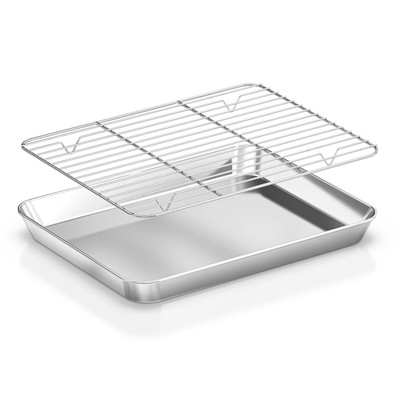 Fire More Baking Sheet and Cooling Rack Set 2PCS Stainless Steel Cookie Sheet...