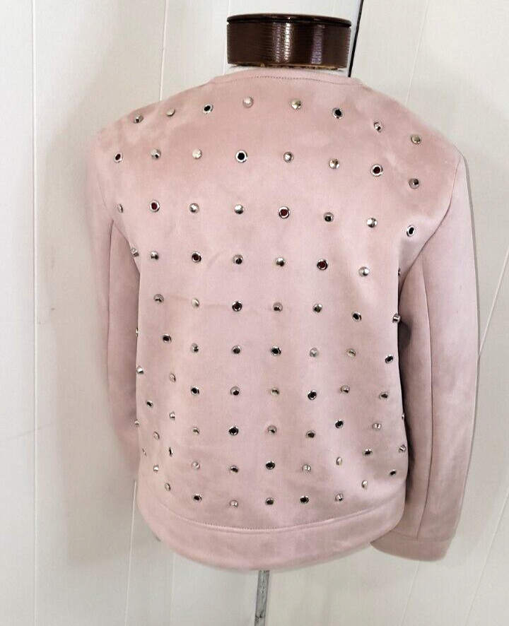 Zara Basic Outerwear Womens Small Blush Studded F… - image 9