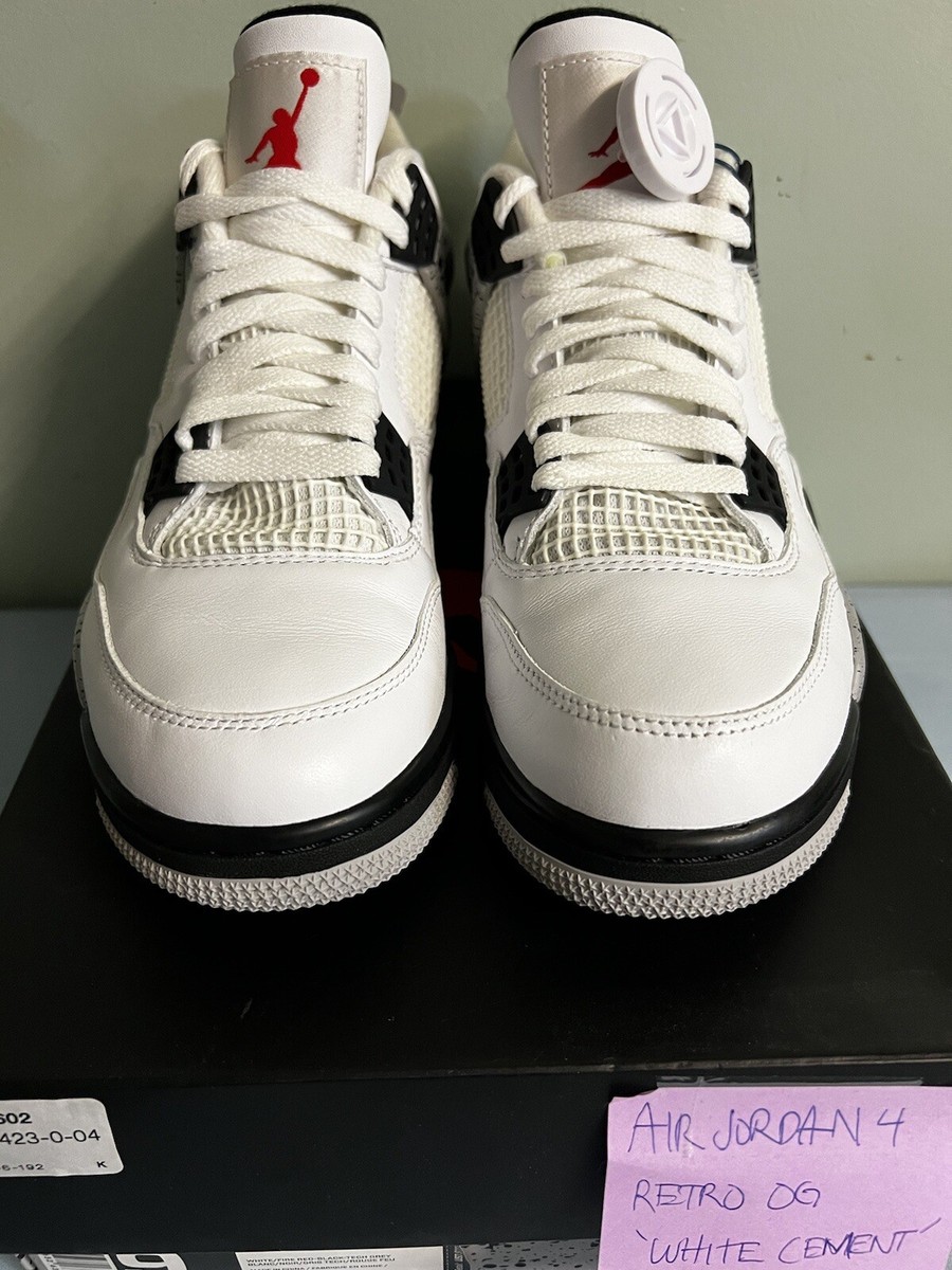 Size 9 - Jordan 4 Retro OG Mid White Cement 820652635074| eBay