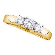 14kt Gold Womens Diamond 3-stone Wedding Engagement Ring 1/4ctw Style 11879