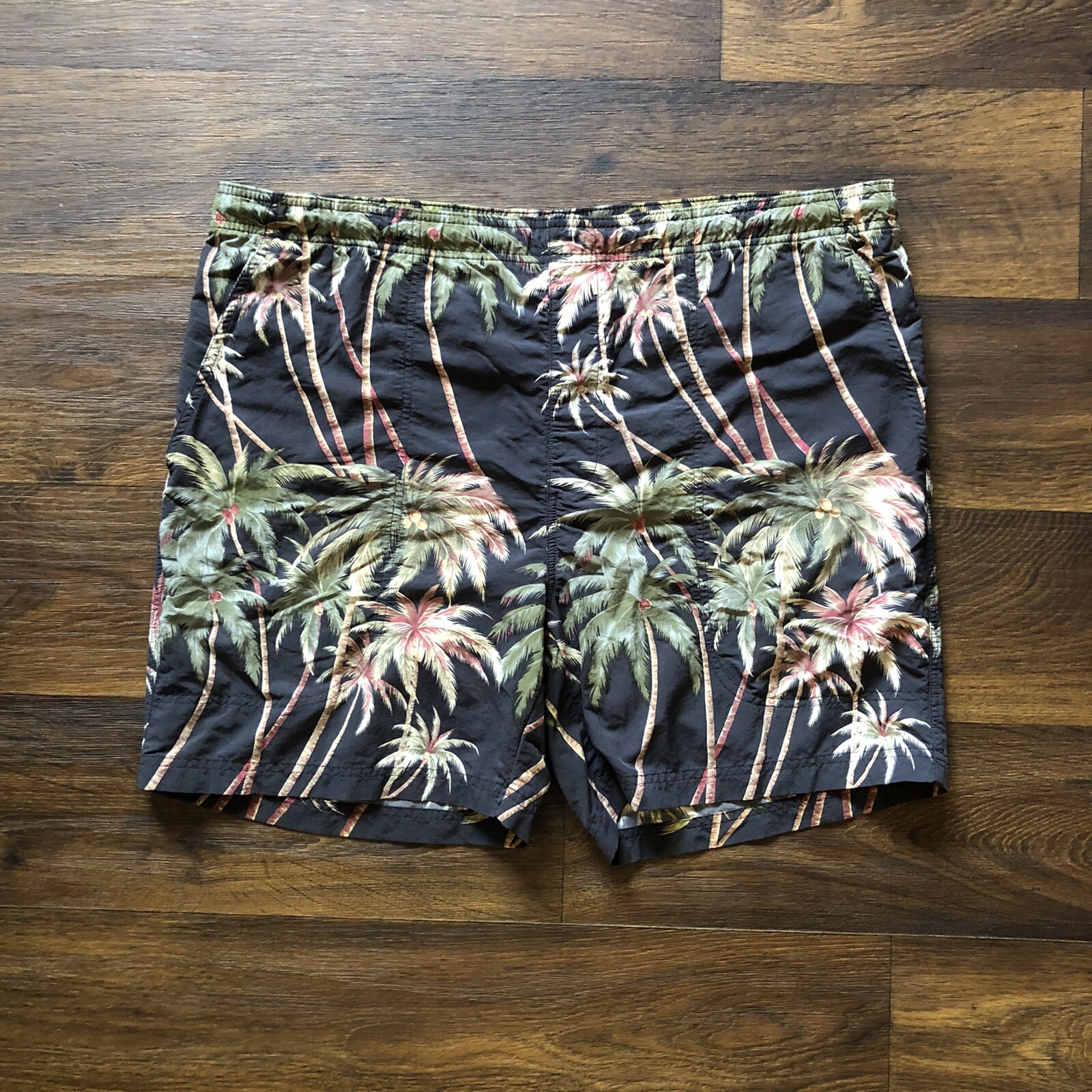 Men's Tommy Bahama Black Floral Swim Trunks Size Large Gem