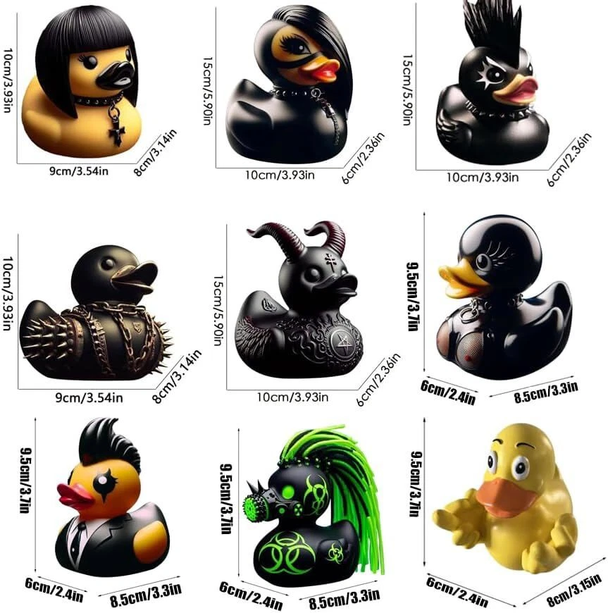 Dark Rubber Duck Rock Duck Satan Ducks,Novelty Halloween Ducks Home Office Decor - Image 3 of 4