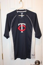 blue / white Minnesota Twins stitched short-sleeve performance shirt - adult L