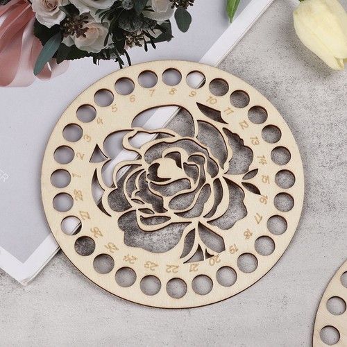 Round Thread Holder Cross Stitch Wood Thread Board Embroidery Floss Organizer - Picture 9 of 14