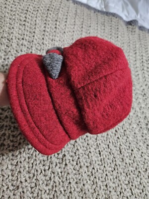Bordini  Wool Hat Newsboy Style Made In Italy Boho Vintage Preppy Y2K Bordini Womens Wool Hat Red Warm Newsboy Style Made In Italy  main image 4
