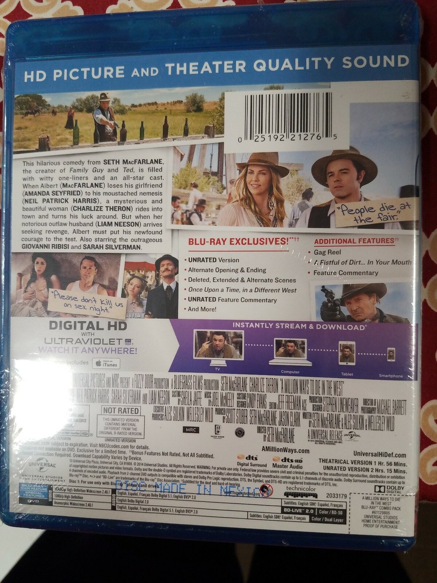 A Million Ways to Die in the West (Blu-ray/DVD, 2014, 2-Disc Set
