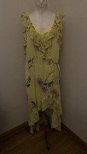 Xhilaration Yellow Wrap Around Dress With Sheath & Uneven Hem Size 2X  Easter Dr